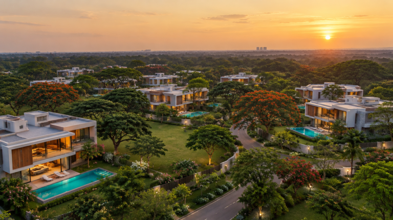 Embassy villa community in North Bangalore at dusk (representative image)